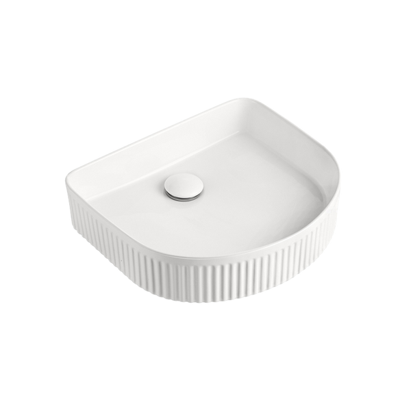 ADP Arch Fluted Above Counter Basin Matte White