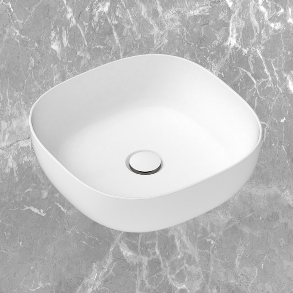 ADP Glam Square Above Counter Basin Gloss White