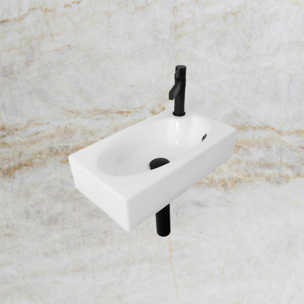 ADP Humphrey Wall Basin Gloss White with 1 Tap Hole