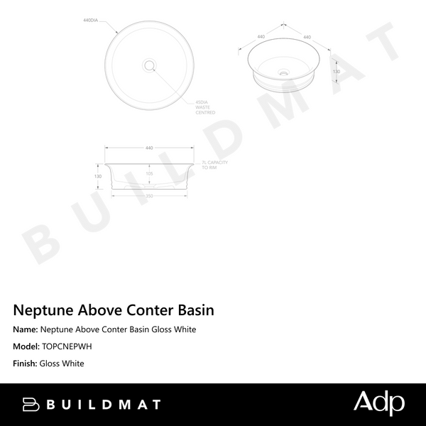 ADP Neptune Above Conter Basin Gloss White