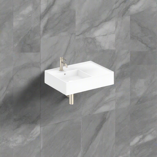 ADP Teorema Wall Basin 600mm Left with 1 Tap Hole