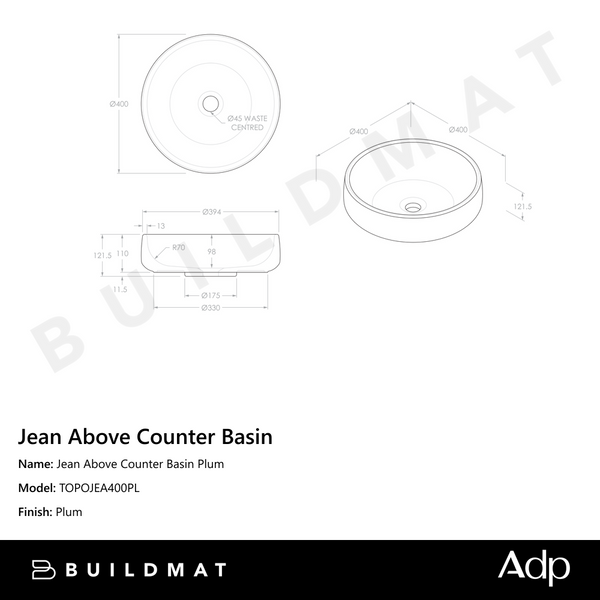 ADP Jean Above Counter Basin Plum