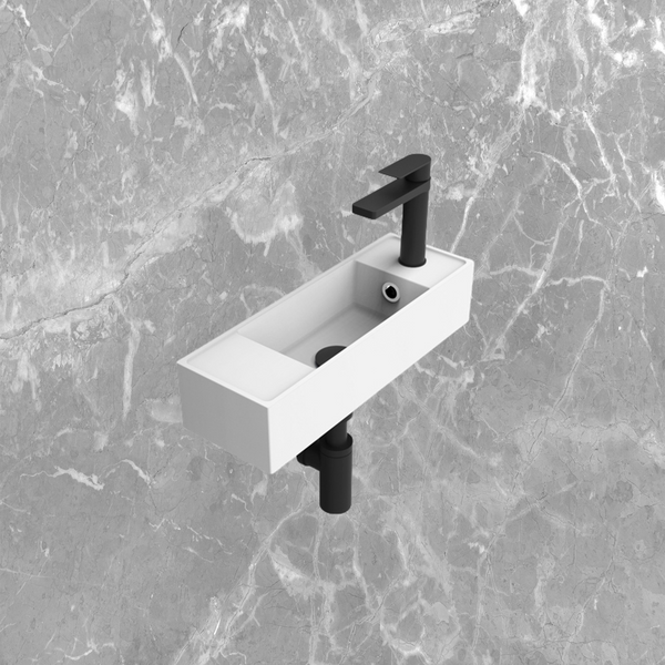 ADP Eon Wall Basin Gloss White with 1 Tap Hole