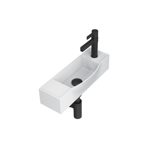 ADP Halo Wall Basin Gloss White Right Tap Hole