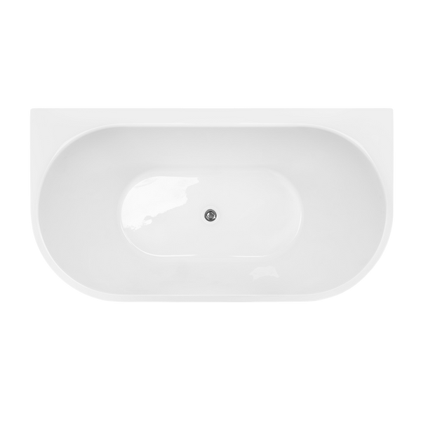 Decina Alegra 1500mm Back to Wall Freestanding Bath Gloss White