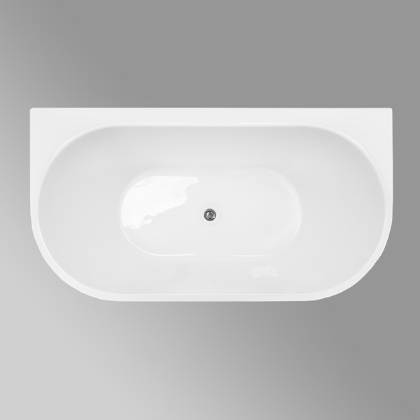 Decina Alegra 1500mm Back to Wall Freestanding Bath Gloss White
