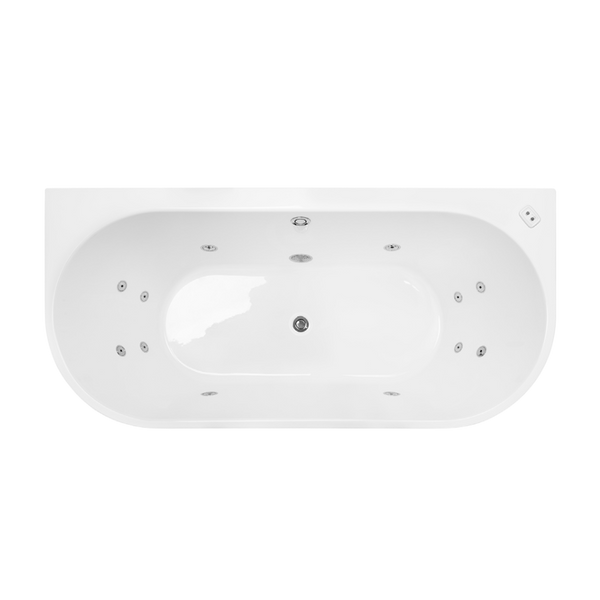 Decina Alegra 1700mm Contour Back to Wall Freestanding Bath White