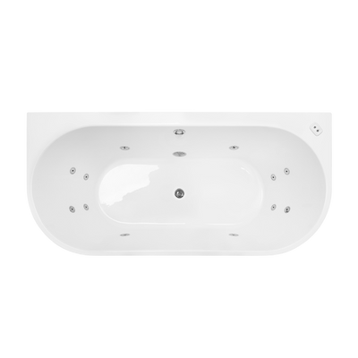 Decina Alegra 1700mm Contour Back to Wall Freestanding Bath White