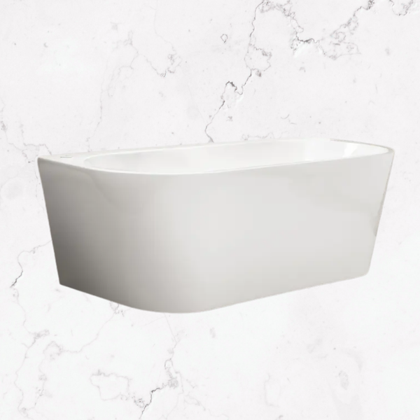 Decina Alegra 1700mm Back to Wall Freestanding Bath Gloss White