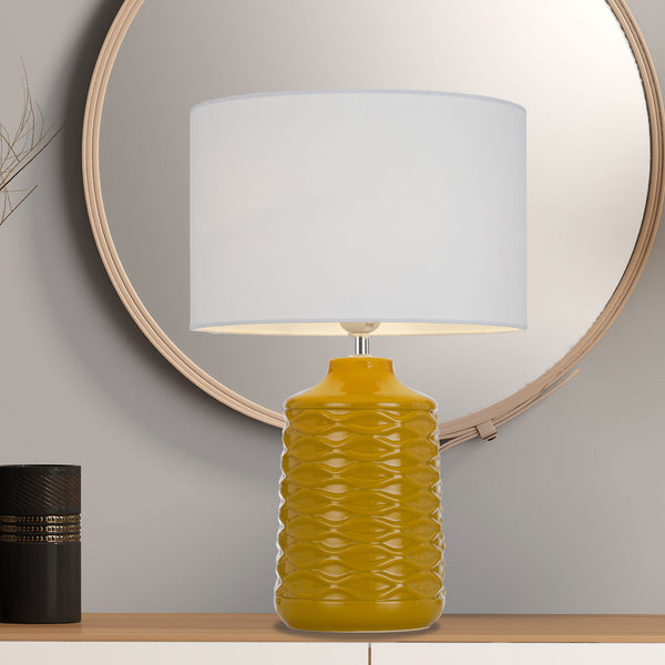 Telbix Agra Ceramic Table Lamp Yellow