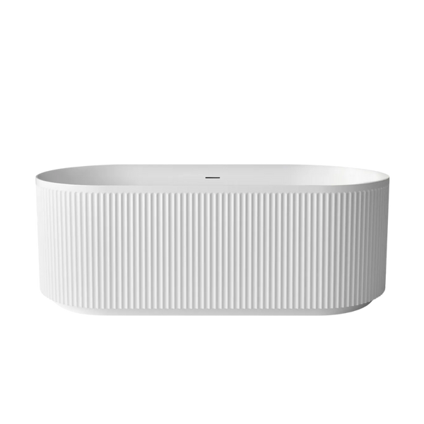 Otti Attica Havana 1700mm Fluted Bath with Overflow Matte White