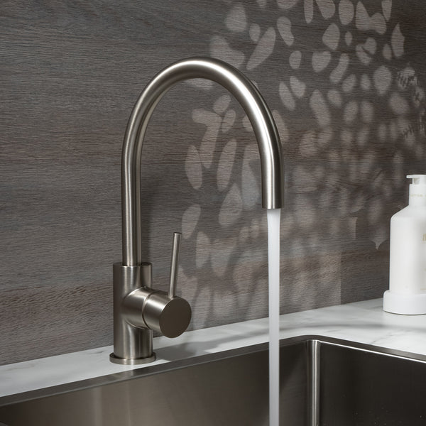 Alma Ashanti Brushed Nickel Gooseneck Mixer