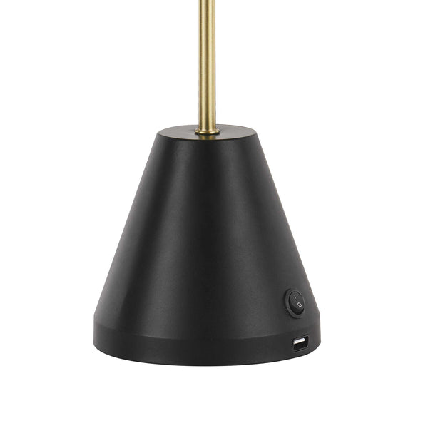 Telbix Ambia Table Lamp With USB Black