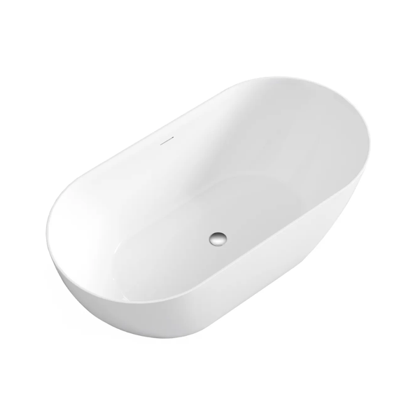 Otti Attica Manolo 1300mm Freestanding Bath with Overflow Gloss White