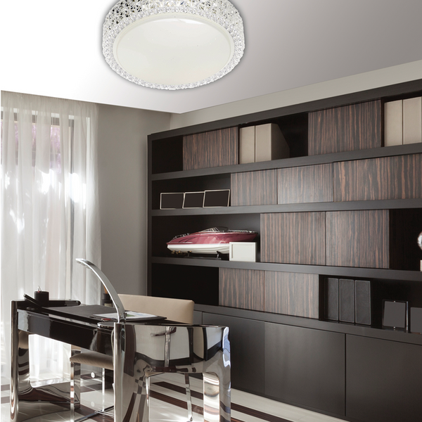 Telbix Amelia 40 32W Led Oyster 3CCT White Clear