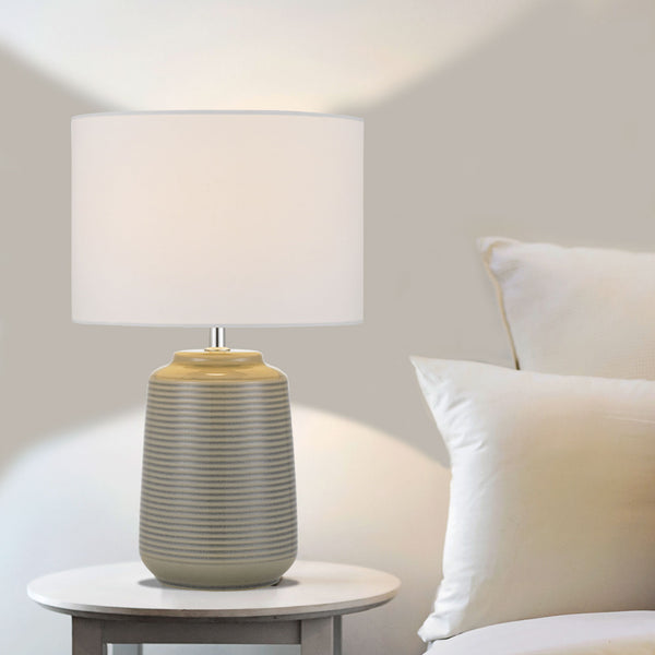 Telbix Anni Ceramic Table Lamp Grey