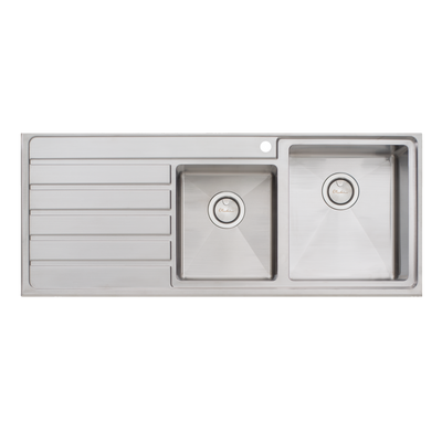 Oliveri Apollo 1 And 3/4 Bowl Sink With Left Drainboard Stainless Steel