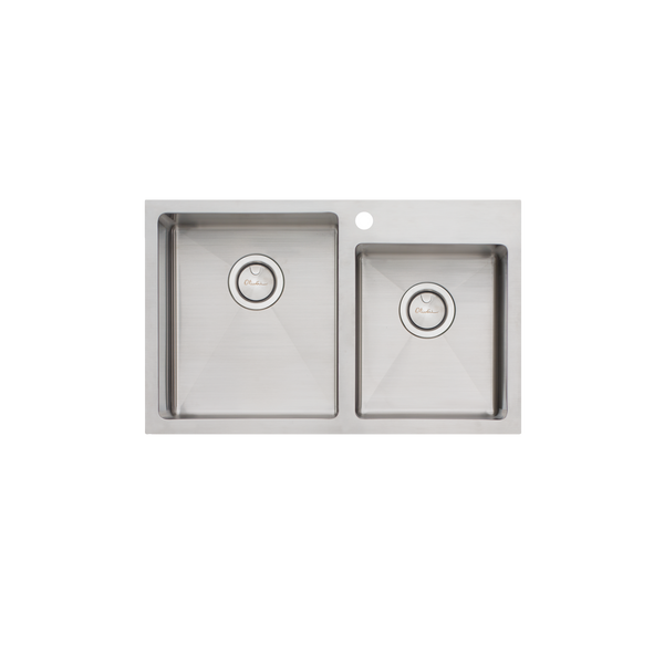 Oliveri Apollo 1 And 3/4 Offset Bowl Sink Stainless Steel