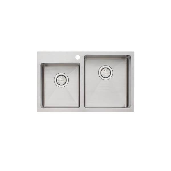 Oliveri Apollo 1 And 3/4 Offset Bowl Sink Stainless Steel