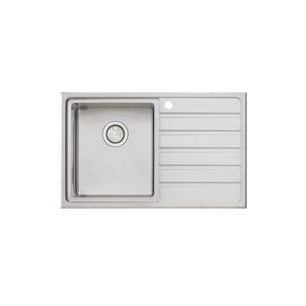 Oliveri Apollo Single Bowl Sink With Right Drainboard Stainless Steel