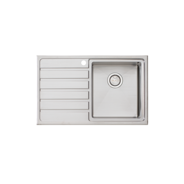 Oliveri Apollo Single Bowl Sink With Left Drainboard Stainless Steel