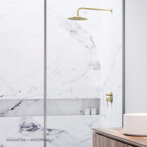 Arcisan Showers Wall Mount Arm Only 350mm Brushed Brass