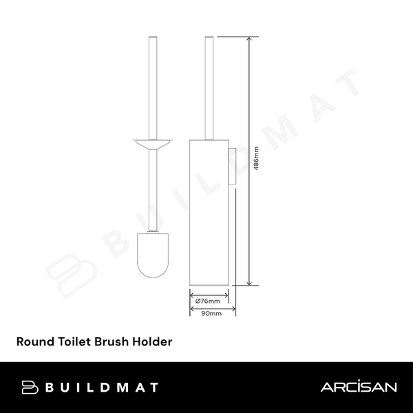 Arcisan Round Toilet Brush Holder Dark Bronze