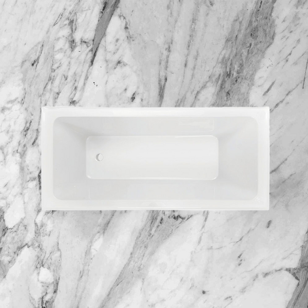 Decina Aria Inset Bath with Tile Bead Gloss White 1525mm