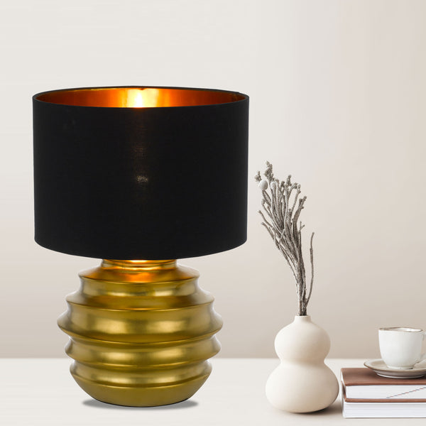 Telbix Aras Ceramic Table Lamp Gold