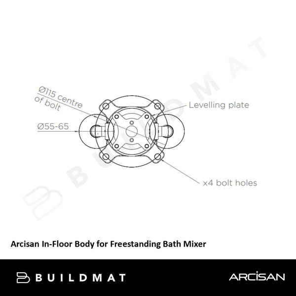 Arcisan In-Floor Body for Freestanding Bath Mixer