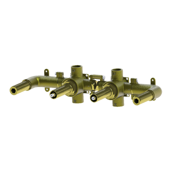 Arcisan In-wall Body for Dual Progressive Mixers with Dual Outlets to Side