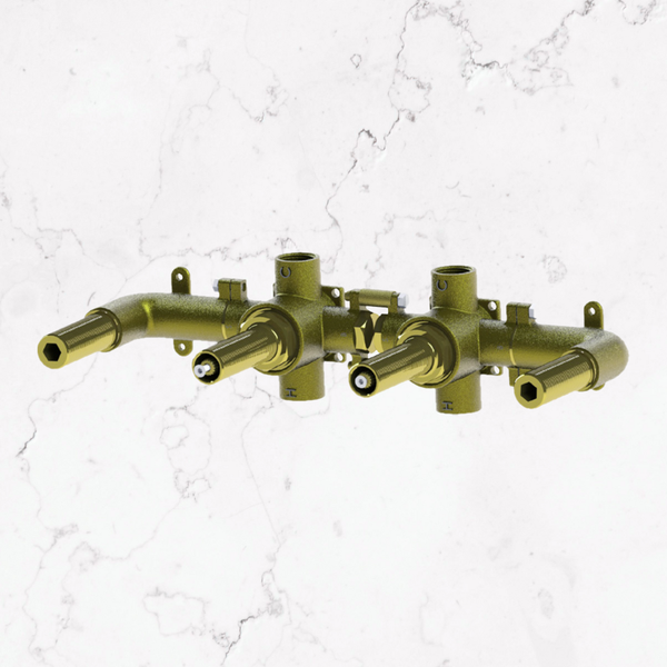 Arcisan In-wall Body for Dual Progressive Mixers with Dual Outlets to Side