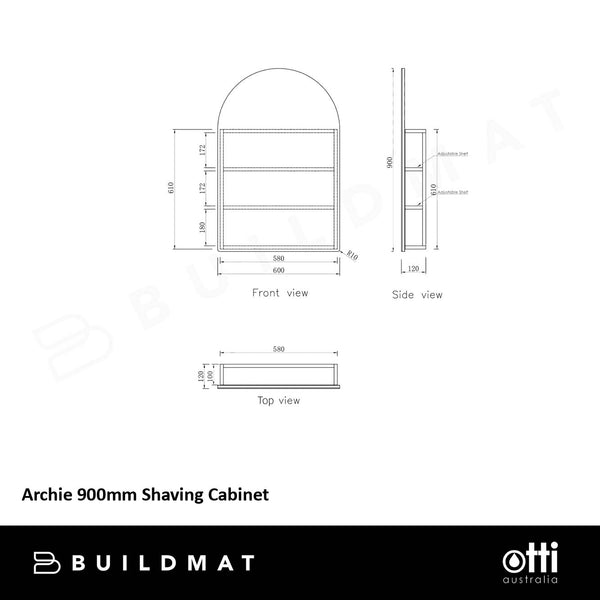 Otti Archie 900x600 White Shaving Cabinet