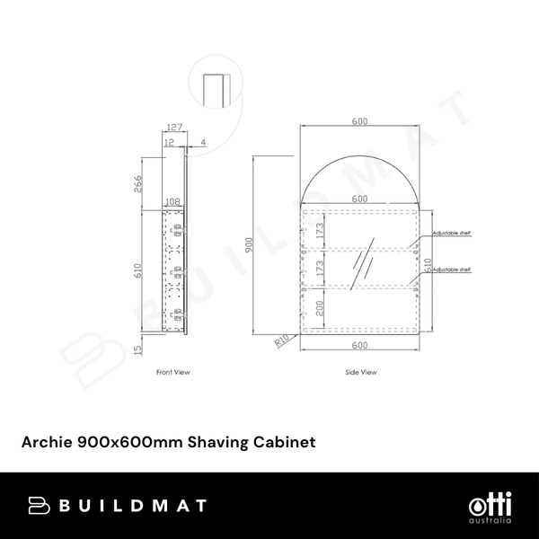 Otti Archie 900x600mm Shaving Cabinet Woodland Oak