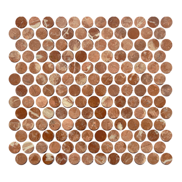 Tiles Callisto Rojo Alicante Penny Round Honed 23 x 23mm