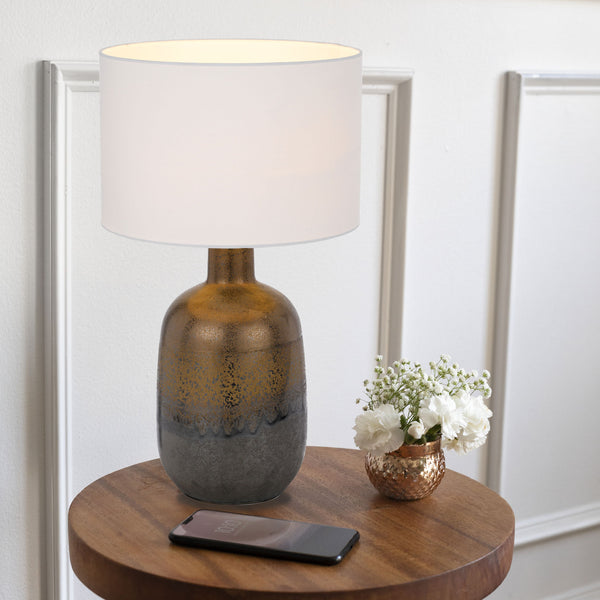 Telbix Arthur Ceramic Table Lamp Rust