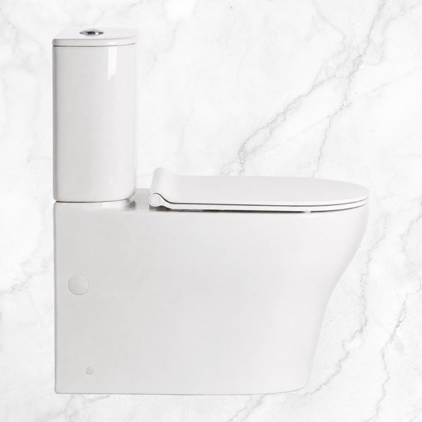 American Standard Cygnet Hygiene Rim Round Close Coupled Back to Wall Toilet Suite (Bottom Inlet) White
