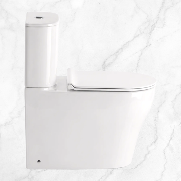 American Standard Cygnet Hygiene Rim Overheight Round Close Coupled Back to Wall Toilet Suite (Back Inlet) White