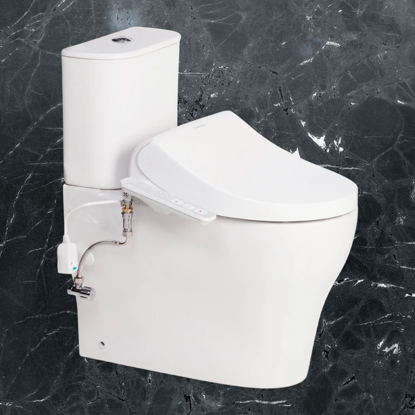 American Standard Cygnet Hygiene Rim Round Close Coupled Back to Wall (Bottom Inlet) with SpaLet E-Bidet Seat