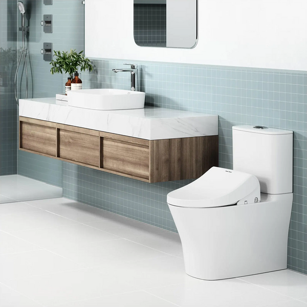 American Standard Signature Hygiene Rim Close Coupled Back to Wall Toilet Suite with SpaLet E-Bidet Seat (Bottom Inlet) White