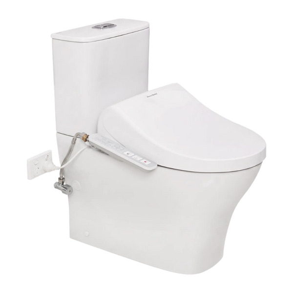 American Standard Hygiene Rim Close Coupled Back to Wall Toilet Suite with SpaLet E-Bidet Seat (Back Inlet) White