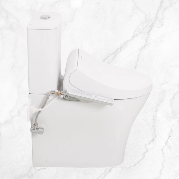 American Standard Hygiene Rim Close Coupled Back to Wall Toilet Suite with SpaLet E-Bidet Seat (Back Inlet) White
