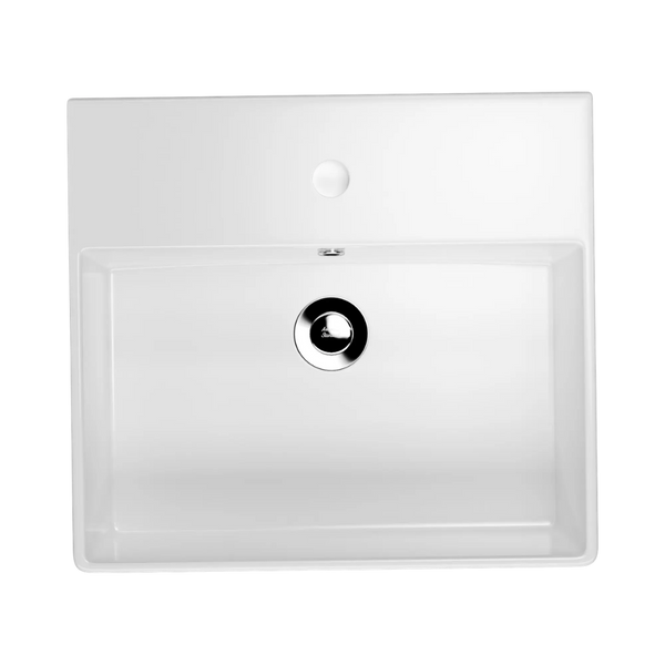 American Standard Heron Square 500 Counter Basin 1 Taphole With Overflow White