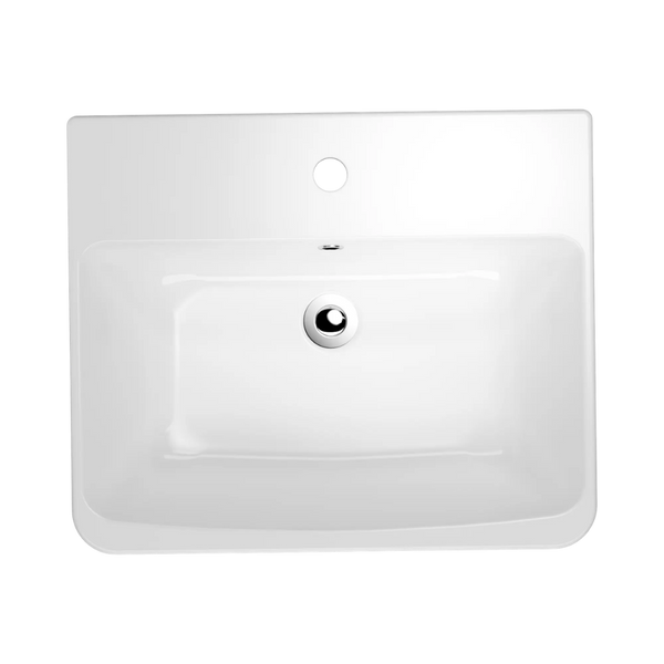 American Standard Heron Square 500 Semi Inset Basin 1 Taphole With Overflow White