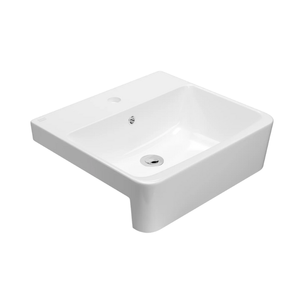 American Standard Heron Square 500 Semi Recessed Basin 1 Taphole With Overflow White
