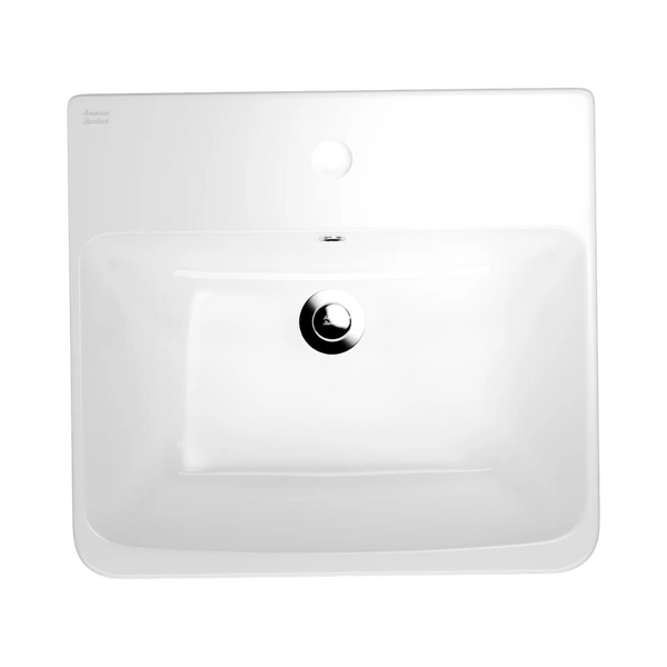 American Standard Heron Square 500 Semi Recessed Basin 1 Taphole With Overflow White