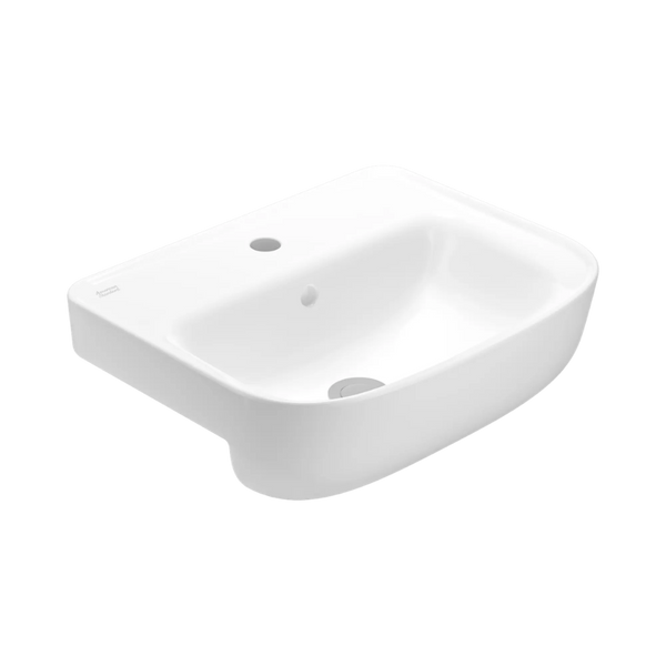 American Standard Loven 510 Semi-Recessed Basin 1 Tap Hole With Overflow White