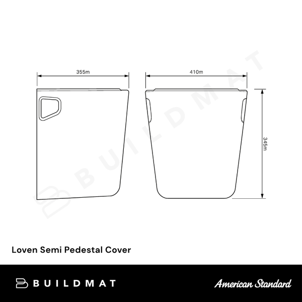 American Standard Loven Semi Pedestal Cover White