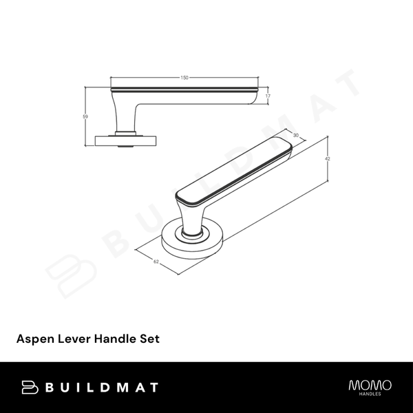 Momo Handles Aspen Lever Handle Set Dull Brushed Nickel