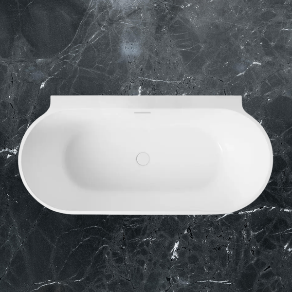 Decina Aurora 1700mm Back to Wall Freestanding Bath Matte White
